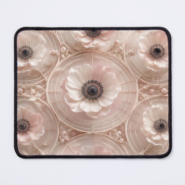 Item preview, Soft Peach Anemone Circle Pattern designed and sold by IntelliMindDesigns.
