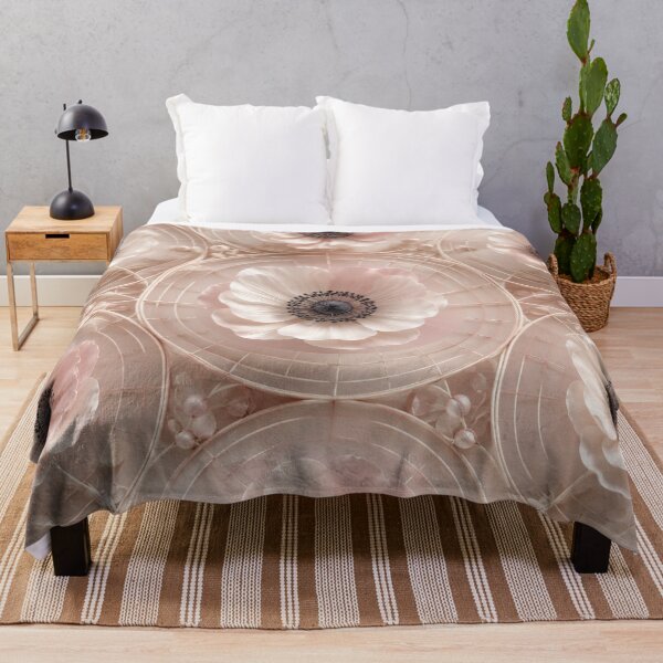 Item preview, Soft Peach Anemone Circle Pattern designed and sold by IntelliMindDesigns.