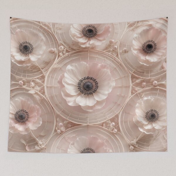 Item preview, Soft Peach Anemone Circle Pattern designed and sold by IntelliMindDesigns.