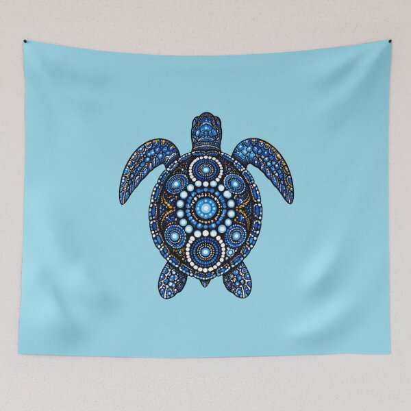 Item preview, Sea Turtle Top View | Ocean Midnight Artwork designed and sold by Zaru Art Studio.