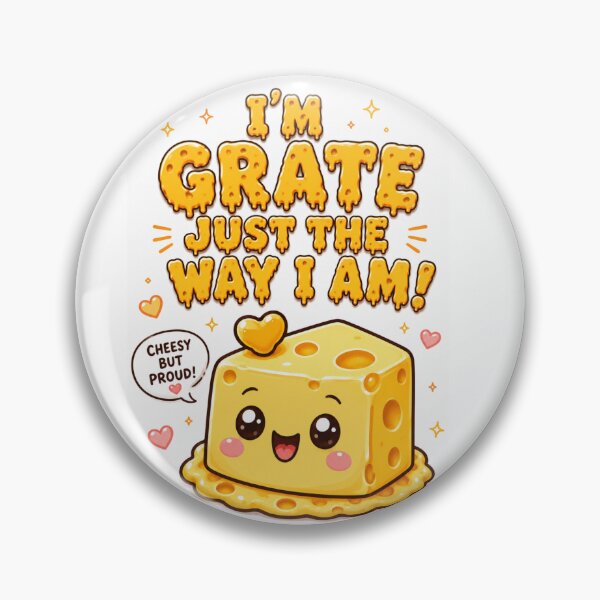 Item preview, I'm Grate Just the Way I Am | Funny Kawaii Cheese Pun designed and sold by Suzaku Studio.