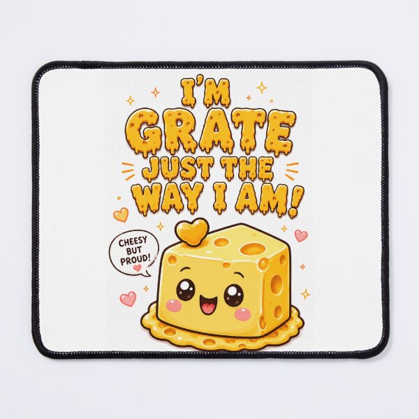 Item preview, I'm Grate Just the Way I Am | Funny Kawaii Cheese Pun designed and sold by Suzaku Studio.