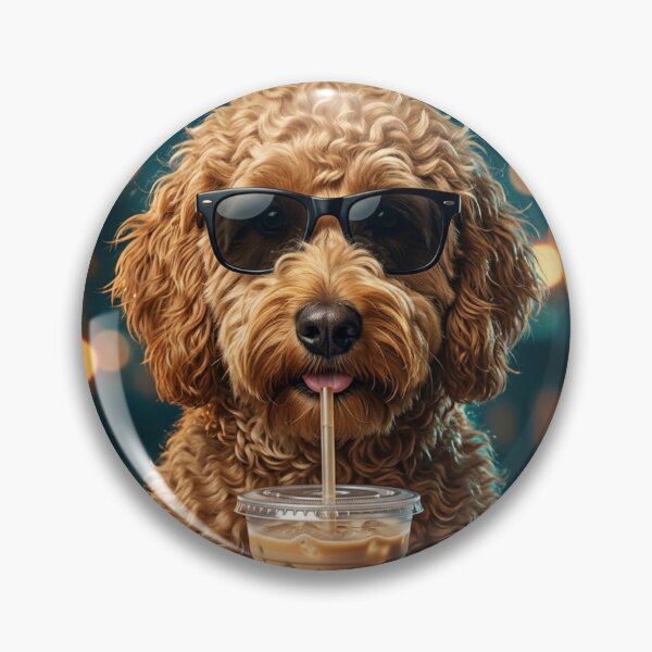 Item preview, Cool Goldendoodle Drinking Iced Coffee City Night Aesthetic designed and sold by raedattia.