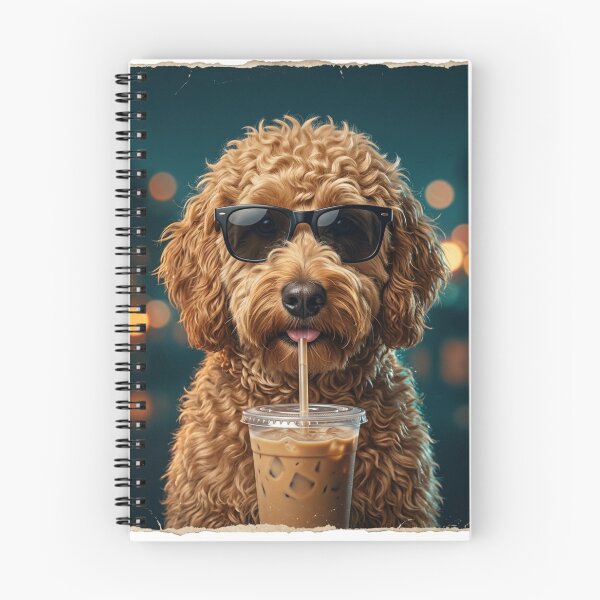 Item preview, Cool Goldendoodle Drinking Iced Coffee City Night Aesthetic designed and sold by raedattia.