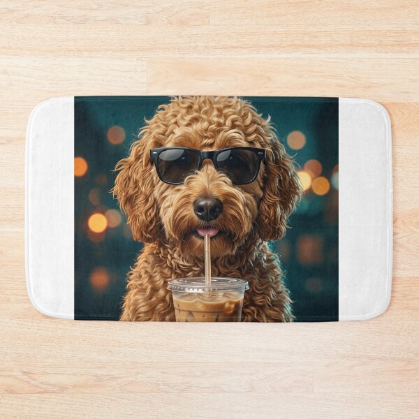 Item preview, Cool Goldendoodle Drinking Iced Coffee City Night Aesthetic designed and sold by raedattia.