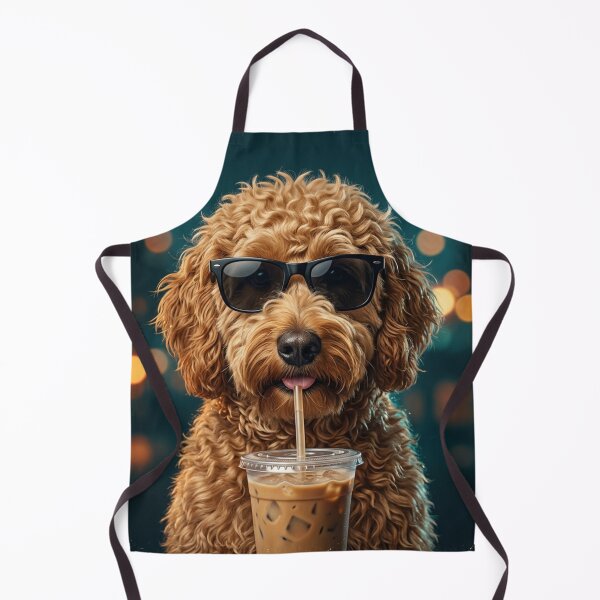 Item preview, Cool Goldendoodle Drinking Iced Coffee City Night Aesthetic designed and sold by raedattia.
