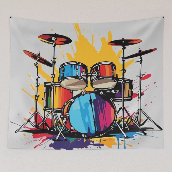 Item preview, Drummer Paint Drip Splash Drums Kit Music designed and sold by BrownHorse90s.