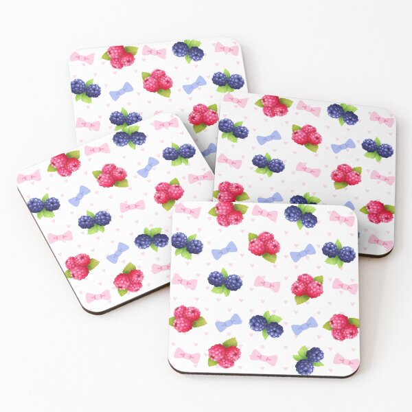 Item preview, Cute Coquette Berry Pattern with Pink & Blue Bows designed and sold by A-lumirite.