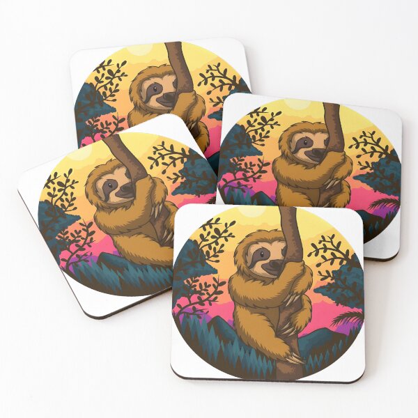 Item preview, Cute Sloth Sunset Adventure – Tropical Forest Animal Art designed and sold by BinsAliza.