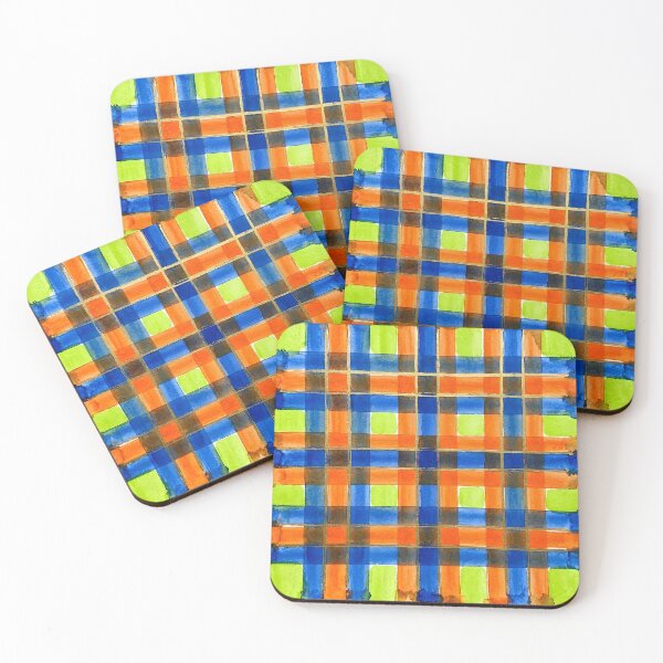 Item preview, Blue Orange Plaid Pattern  designed and sold by GraphicsClub.