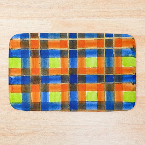Item preview, Blue Orange Plaid Pattern  designed and sold by GraphicsClub.