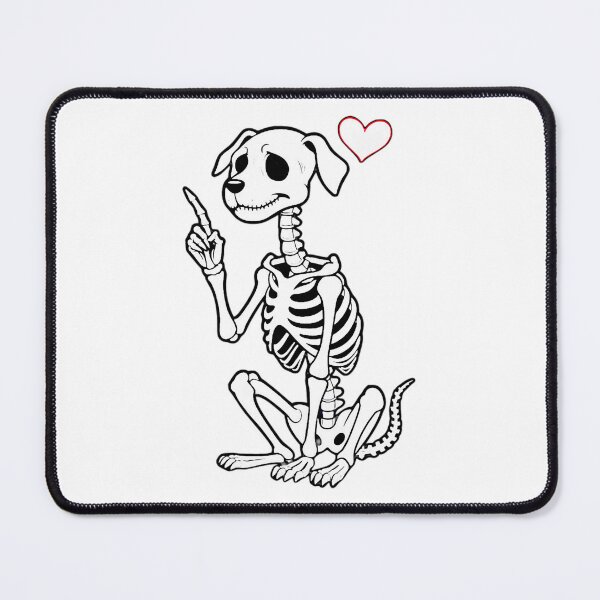 Item preview, skeleton dog pup with a heart designed and sold by estrellamagica.