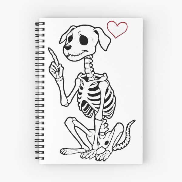 Item preview, skeleton dog pup with a heart designed and sold by estrellamagica.