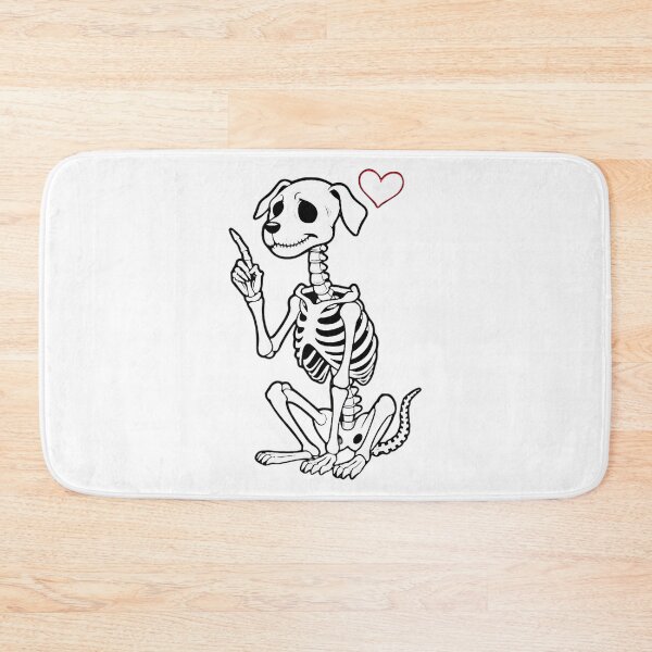 Item preview, skeleton dog pup with a heart designed and sold by estrellamagica.
