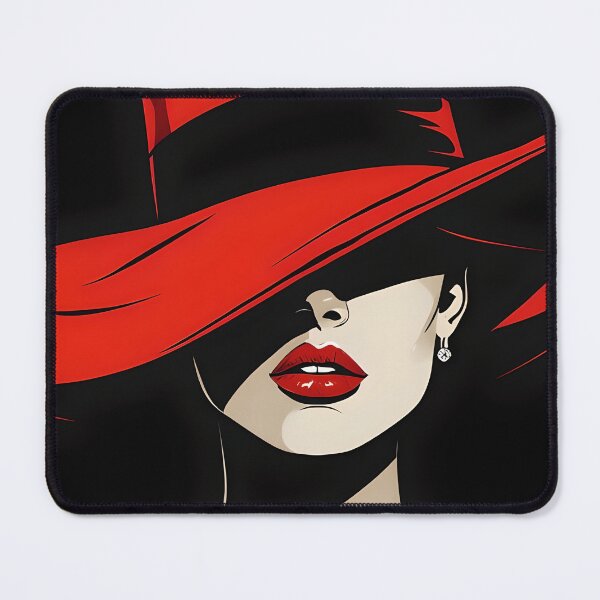 Item preview, Lady in Red Hat – Elegant Minimalist Fashion Tote Bag designed and sold by GiftLore Studio.