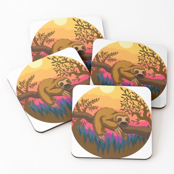 Item preview, Relaxing Sloth in a Colorful Sunset Forest designed and sold by BinsAliza.