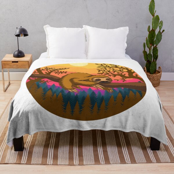 Item preview, Relaxing Sloth in a Colorful Sunset Forest designed and sold by BinsAliza.