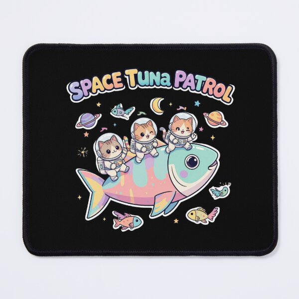 Item preview, Space Tuna Patrol – Cute Astronaut Cats Riding a Cosmic Fish designed and sold by Samasem365.