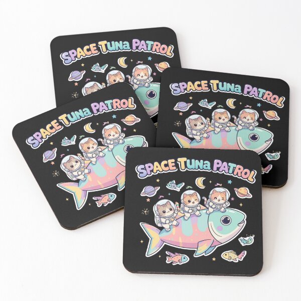 Item preview, Space Tuna Patrol – Cute Astronaut Cats Riding a Cosmic Fish designed and sold by Samasem365.
