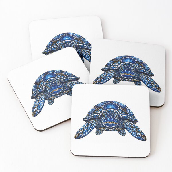 Item preview, Sea Turtle Front View | Ocean Midnight Artwork designed and sold by Zaru Art Studio.
