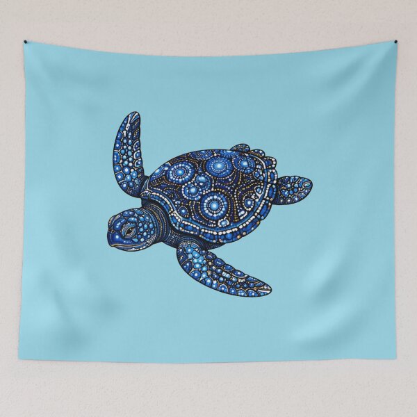 Item preview, Sea Turtle Swimming | Ocean Midnight Artwork designed and sold by Zaru Art Studio.