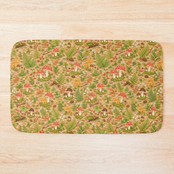 Item preview, Cheerful Cottagecore Forest Floor Seamless Pattern | Cute Cartoon Mushrooms & Ferns designed and sold by nouhaZN.