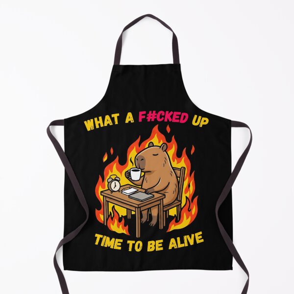 Item preview, What A F#cked Up Time To Be Alive Relaxed Capybara Coffee designed and sold by LeSoniPapaPrint.