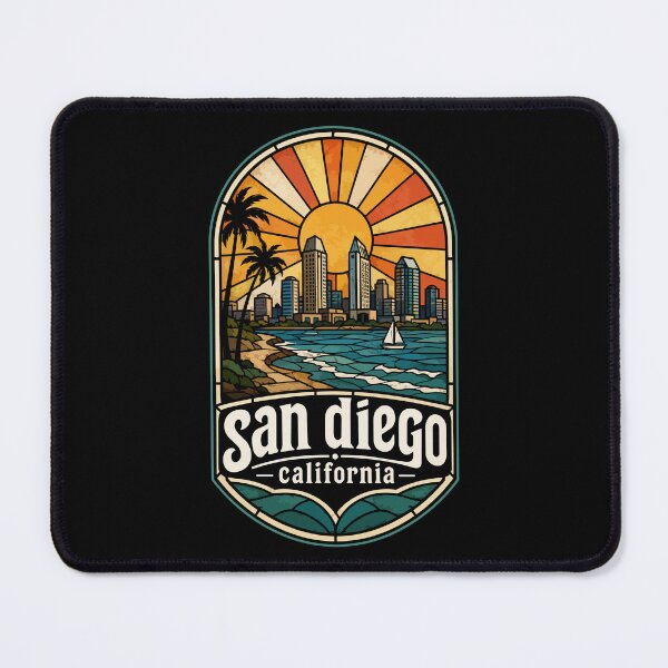 Item preview, San Diego California Coast Stained Glass Art designed and sold by TomFrontierArt.
