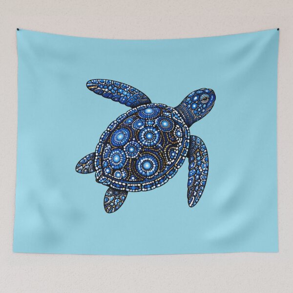 Item preview, Sea Turtle Looking Up | Ocean Midnight Artwork designed and sold by Zaru Art Studio.