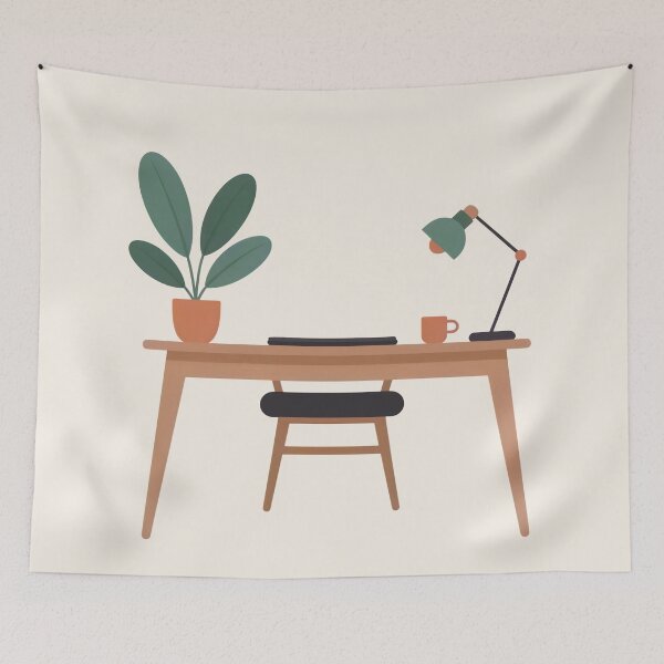 Item preview, Cozy Home Office Desk Wall Art  designed and sold by TrendMorphic.