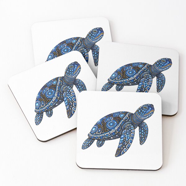 Item preview, Sea Turtle Side View | Ocean Midnight Artwork designed and sold by Zaru Art Studio.