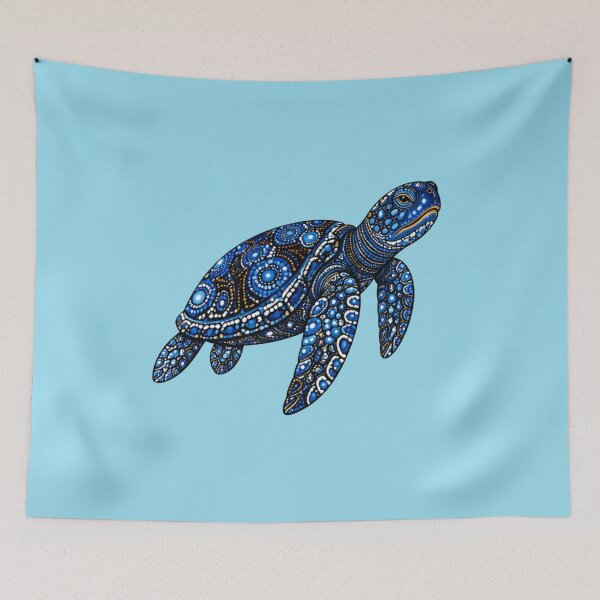 Item preview, Sea Turtle Side View | Ocean Midnight Artwork designed and sold by Zaru Art Studio.