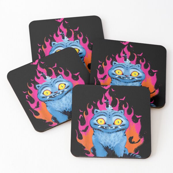 Item preview, Blue Cheshire Cat Halloween Fantasy Glowing Eyes Spooky Magical Creature designed and sold by GalenoHenley.