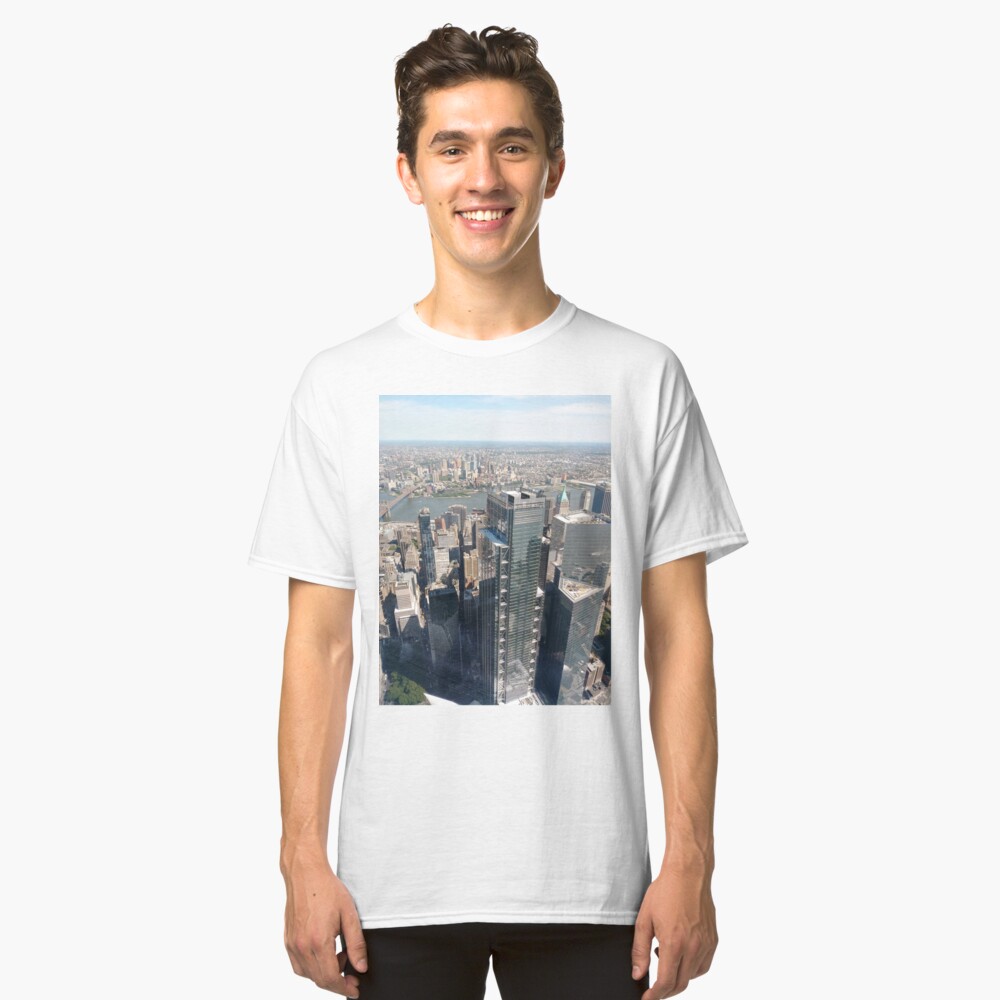 #Manhattan, #NewYorkCity, #downtown, #NewYork, skyscrapers, river, Hudson, bridges, streets Classic T-Shirt