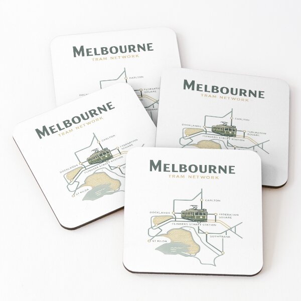 Item preview, Melbourne Tram Route Map Minimal Line Art | Vintage Melbourne Australia Transit Travel Design designed and sold by Globalcitytees.