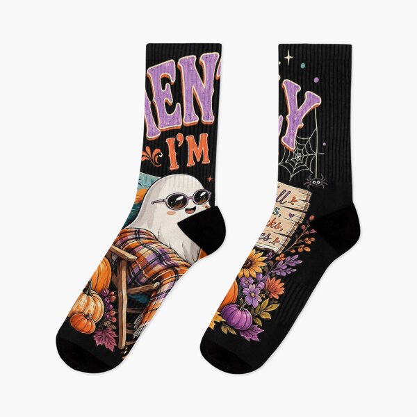 Item preview, Mentally Im Here Cozy Ghost Autumn Pumpkin Season Funny Fall Vibes designed and sold by GalenoHenley.