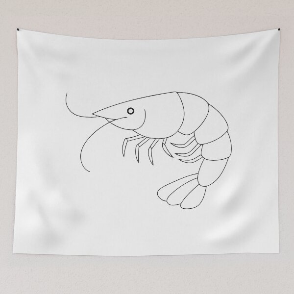 Item preview, Shrimp Elegant 1 Line Art Gift designed and sold by OneLine Studio.