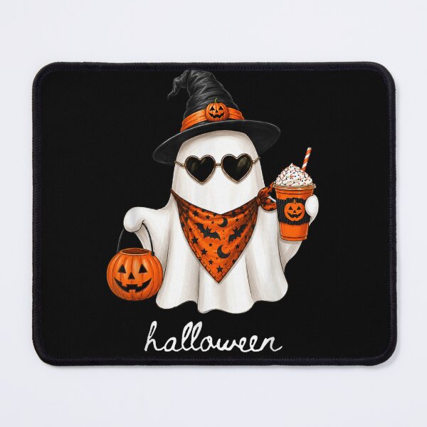 Item preview, Cute Ghost Witch Holding Pumpkin Spice Drink Happy Halloween Costume Design designed and sold by GalenoHenley.