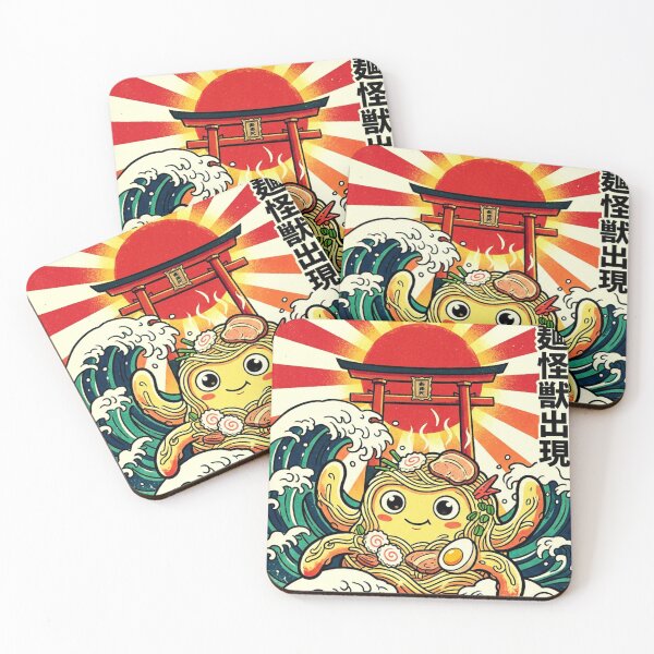 Item preview, Ramen Kaiju Rising – Kawaii Japanese Monster Noodle Retro Art Print designed and sold by @SHINTOSARTSTORE.