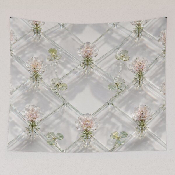 Item preview, Soft Green Diamond Floral Lattice designed and sold by IntelliMindDesigns.