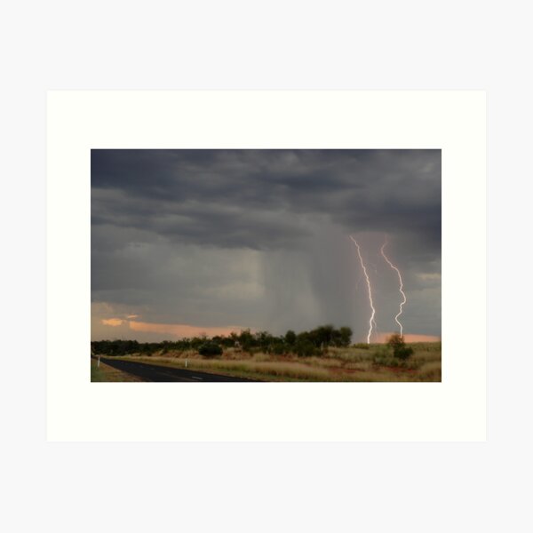 The Road to Bonshaw Lightning Art Print