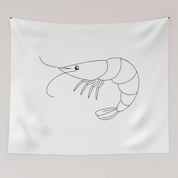 Item preview, Shrimp Elegant 2 Line Art Gift designed and sold by OneLine Studio.