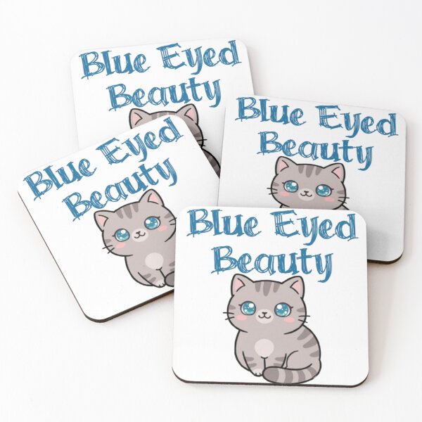 Item preview, Cute Kawaii Tabby Cat with Blue Eyes - Blue Eyed Beauty designed and sold by PrintforDesign.