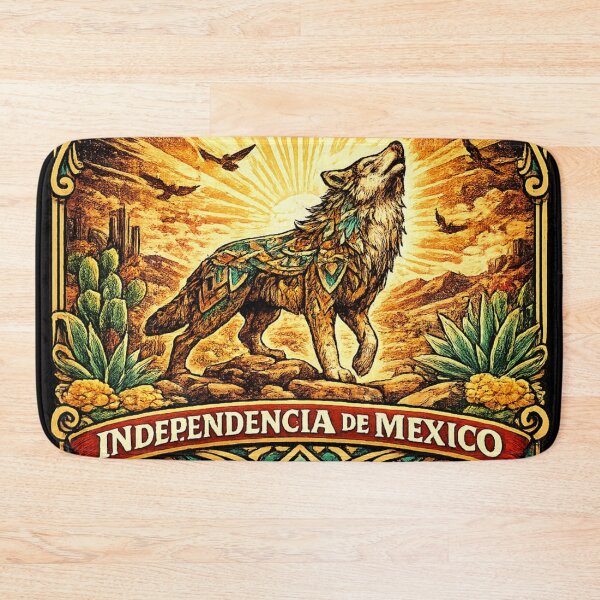 Item preview, Born Free Wolf | Independencia de Mexico Vintage Patriotic Artwork designed and sold by irfanshikh.