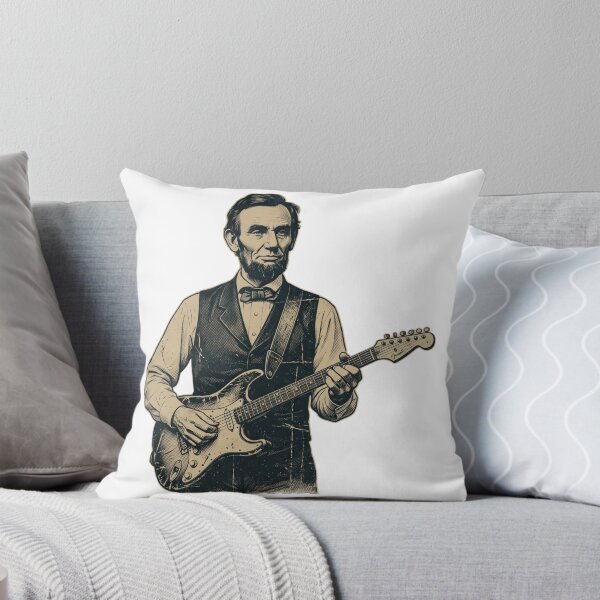 Item preview, Abraham Lincoln Playing Electric Guitar Vintage Rock Musician Art designed and sold by raedattia.