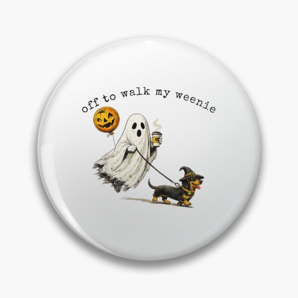 Item preview, Ghost Walking Dachshund With Coffee Funny Halloween Pet Lover Design designed and sold by GalenoHenley.
