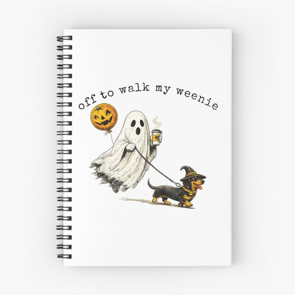 Item preview, Ghost Walking Dachshund With Coffee Funny Halloween Pet Lover Design designed and sold by GalenoHenley.