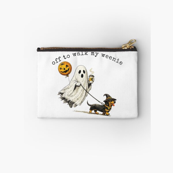 Item preview, Ghost Walking Dachshund With Coffee Funny Halloween Pet Lover Design designed and sold by GalenoHenley.