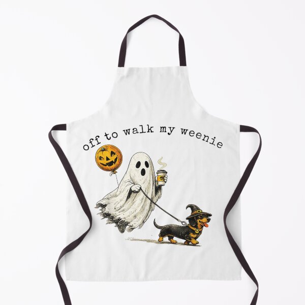 Item preview, Ghost Walking Dachshund With Coffee Funny Halloween Pet Lover Design designed and sold by GalenoHenley.