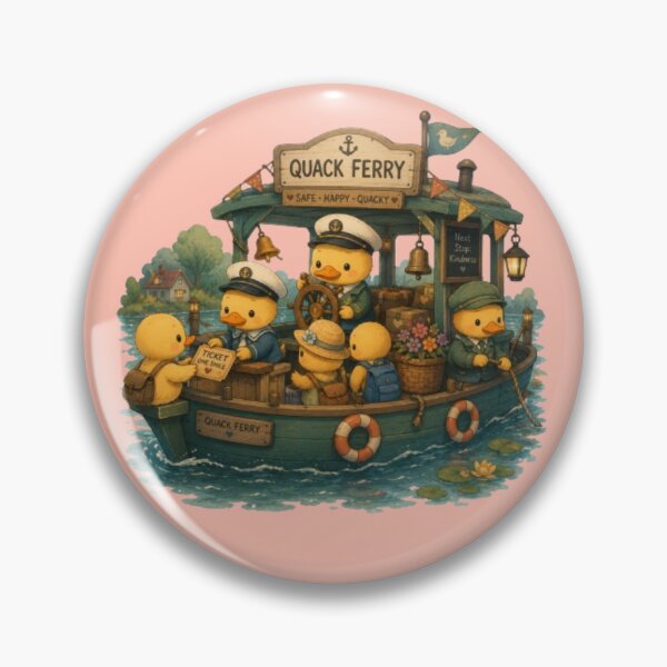 Item preview, Quack Ferry Cute Ducks Running River Boat Art designed and sold by Miheerala.